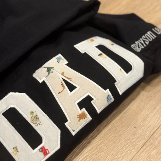 DAD Keepsake |Keepsake Gift crewneck sweatshirt | Personalized Embroidered Baby Clothes sweatshirt